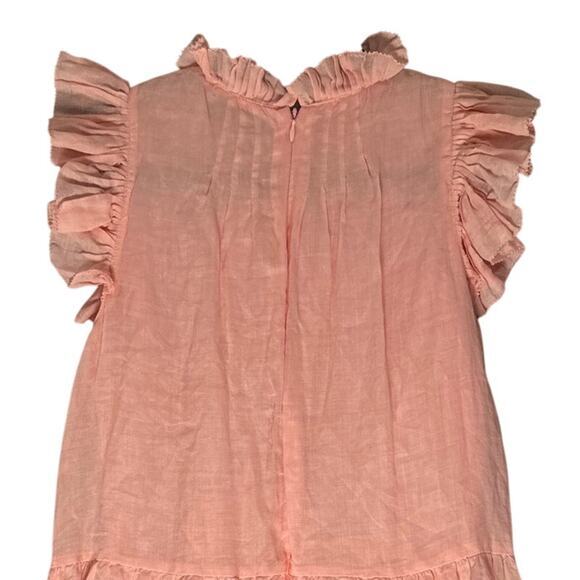 Sea‎ New York Sz 0 Micah Ramie Dress Flutter Sleeve Tiered Ruffle Cottage Pink - Picture 10 of 11